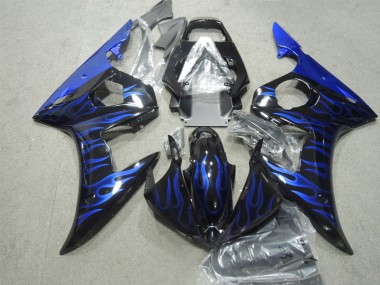Carroçaria Yamaha R6 2003-2005 - Preto Azul Chama