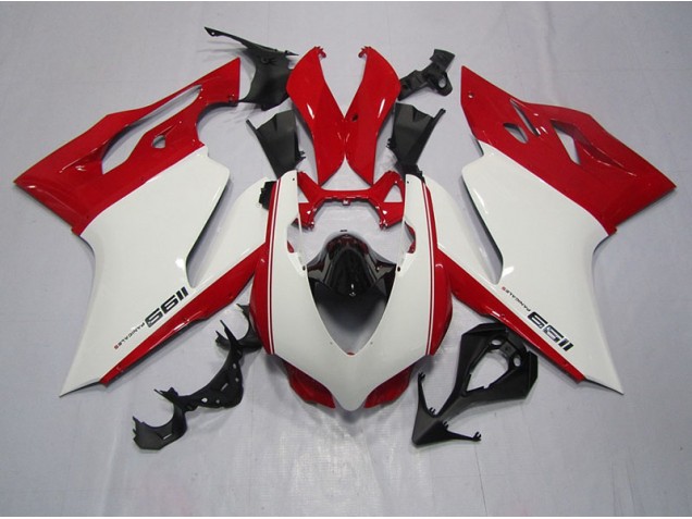 Injeção Kit Carenagem Ducati 1199 2011-2014 - Branco Vermelho Injeção Kit Carenagem Ducati 1199 2011-2014 - Branco Vermelho