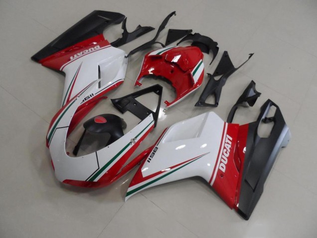 Injeção Kit Carenagem Ducati 848 1098 1198 2007-2014 - Vermelho Branco Injeção Kit Carenagem Ducati 848 1098 1198 2007-2014 - Vermelho Branco