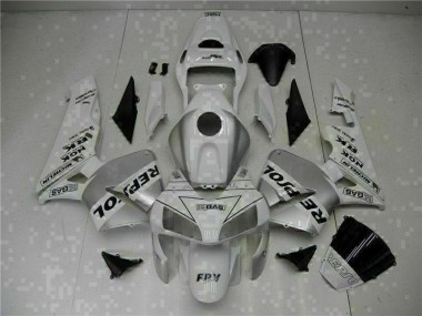 Injeção Kit Carenagem Honda CBR 600RR 2003-2004 - Branco Repsol