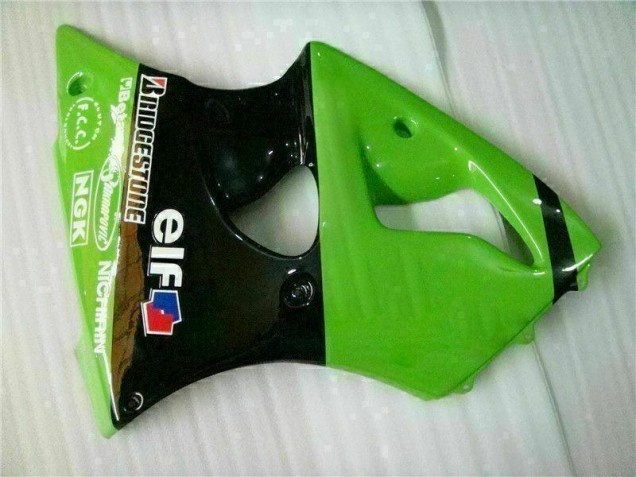 Injeção Kit Carenagem Kawasaki ZX6R 2000-2002 - Verde Preto Injeção Kit Carenagem Kawasaki ZX6R 2000-2002 - Verde Preto