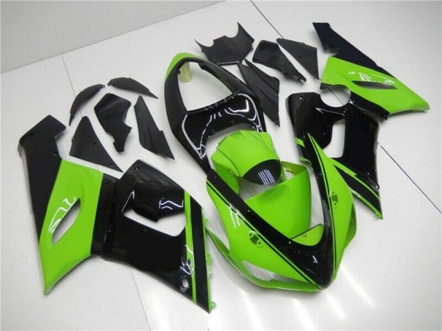 Injeção Kit Carenagem Kawasaki ZX6R 2005-2006 - Verde Preto Injeção Kit Carenagem Kawasaki ZX6R 2005-2006 - Verde Preto