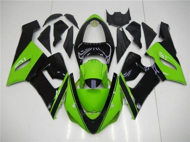 Injeção Kit Carenagem Kawasaki ZX6R 2005-2006 - Verde Preto Injeção Kit Carenagem Kawasaki ZX6R 2005-2006 - Verde Preto