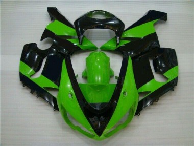 Injeção Kit Carenagem Kawasaki ZX6R 2005-2006 - Verde Preto