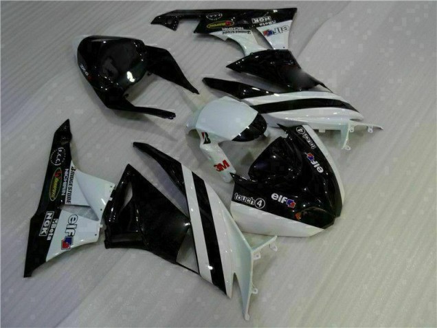 Injeção Kit Carenagem Kawasaki ZX6R 2009-2012 - Preto Branco 3M Touch4 Injeção Kit Carenagem Kawasaki ZX6R 2009-2012 - Preto Branco 3M Touch4