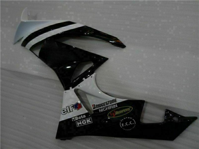 Injeção Kit Carenagem Kawasaki ZX6R 2009-2012 - Preto Branco 3M Touch4 Injeção Kit Carenagem Kawasaki ZX6R 2009-2012 - Preto Branco 3M Touch4