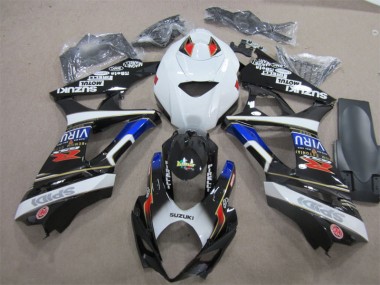 Injeção Kit Carenagem Suzuki GSXR 1000 K7 2007-2008 - Preto Branco Azul