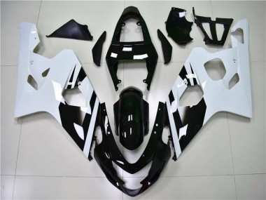 Injeção Kit Carenagem Suzuki GSXR 600 / 750 K4 2004-2005 - Branco Preto