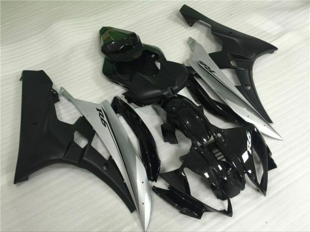 Injeção Kit Carenagem Yamaha R6 2006-2007 - Prata Preto Injeção Kit Carenagem Yamaha R6 2006-2007 - Prata Preto
