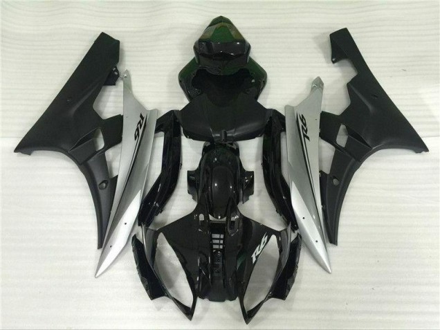 Injeção Kit Carenagem Yamaha R6 2006-2007 - Prata Preto Injeção Kit Carenagem Yamaha R6 2006-2007 - Prata Preto