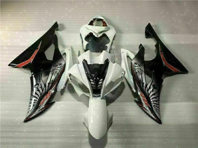 Injeção Kit Carenagem Yamaha R6 2008-2016 - Branco Preto Injeção Kit Carenagem Yamaha R6 2008-2016 - Branco Preto