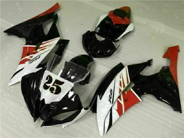 Injeção Kit Carenagem Yamaha R6 2008-2016 - Branco Preto Injeção Kit Carenagem Yamaha R6 2008-2016 - Branco Preto
