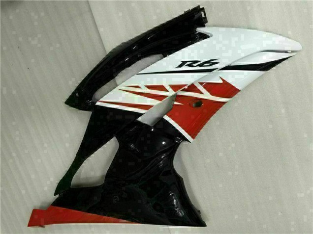 Injeção Kit Carenagem Yamaha R6 2008-2016 - Branco Preto Injeção Kit Carenagem Yamaha R6 2008-2016 - Branco Preto
