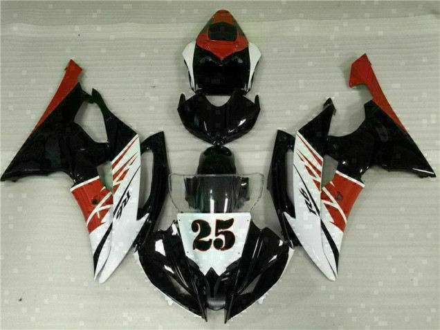 Injeção Kit Carenagem Yamaha R6 2008-2016 - Branco Preto Injeção Kit Carenagem Yamaha R6 2008-2016 - Branco Preto