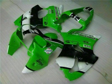 Injeção Kits Carenagem Kawasaki ZX6R 2000-2002 - Verde Preto