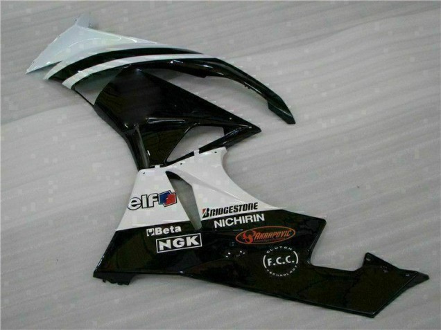 Injeção Kits Carenagem Kawasaki ZX6R 2009-2012 - Preto Branco 3M Touch4