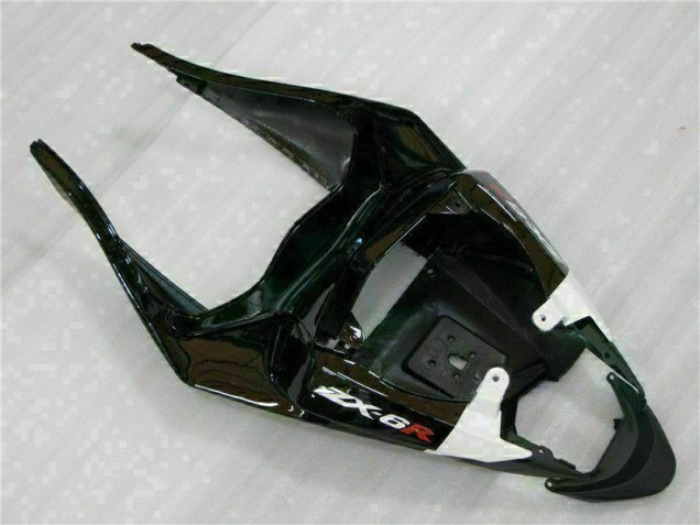 Injeção Kits Carenagem Kawasaki ZX6R 2009-2012 - Preto Branco 3M Touch4