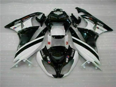 Injeção Kits Carenagem Kawasaki ZX6R 2009-2012 - Preto Branco 3M Touch4