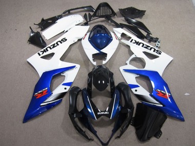 Injeção Kits Carenagem Suzuki GSXR 1000 K5 2005-2006 - Branco Azul