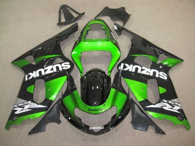 Injeção Kits Carenagem Suzuki GSXR 600 K1 K2 K3 2001-2003 - Preto Verde