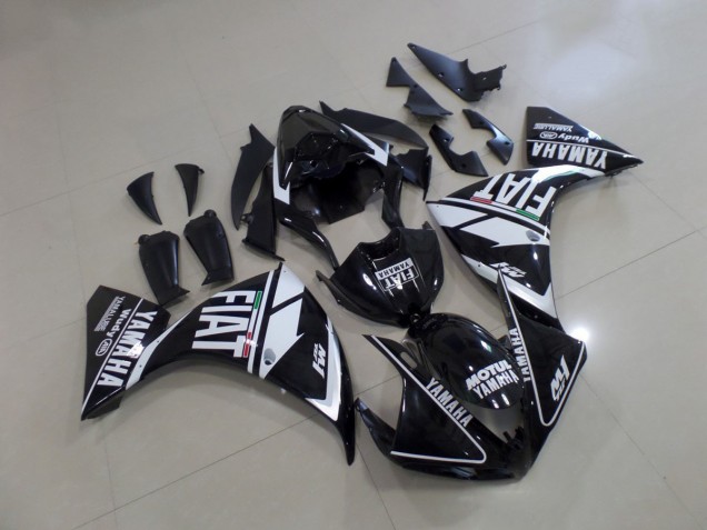 Injeção Kits Carenagem Yamaha R1 2012-2014 - Preto Branco Fiat Injeção Kits Carenagem Yamaha R1 2012-2014 - Preto Branco Fiat