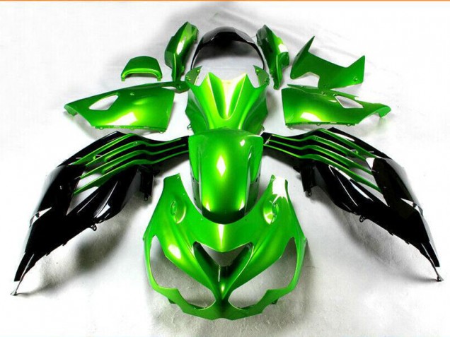 Kit Carenagem Kawasaki ZX14R ZZR 1400 2012-2021 - Preto Verde Kit Carenagem Kawasaki ZX14R ZZR 1400 2012-2021 - Preto Verde