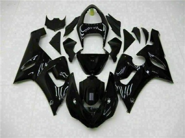 Kit Carenagem Kawasaki ZX6R 2005-2006 - Preto Brilhante