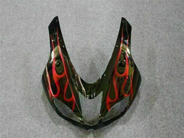 Kit Carenagem Kawasaki ZX6R 2007-2008 - Preto Vermelho Chama Kit Carenagem Kawasaki ZX6R 2007-2008 - Preto Vermelho Chama