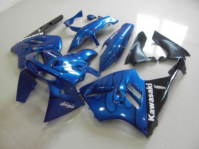 Kit Carenagem Kawasaki ZX9R 1994-1997 - Azul Preto Chama Kit Carenagem Kawasaki ZX9R 1994-1997 - Azul Preto Chama