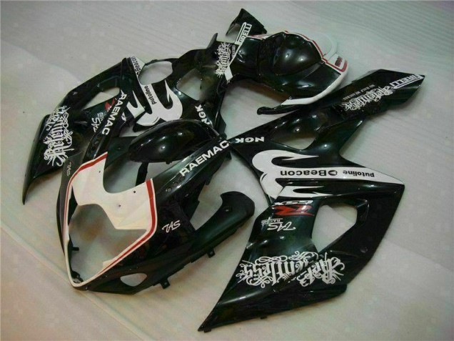 Kit Carenagem Suzuki GSXR 1000 K5 2005-2006 - Branco Preto Kit Carenagem Suzuki GSXR 1000 K5 2005-2006 - Branco Preto