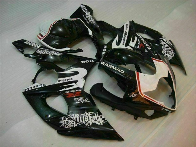 Kit Carenagem Suzuki GSXR 1000 K5 2005-2006 - Branco Preto Kit Carenagem Suzuki GSXR 1000 K5 2005-2006 - Branco Preto