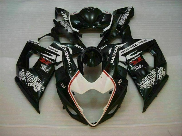 Kit Carenagem Suzuki GSXR 1000 K5 2005-2006 - Branco Preto Kit Carenagem Suzuki GSXR 1000 K5 2005-2006 - Branco Preto