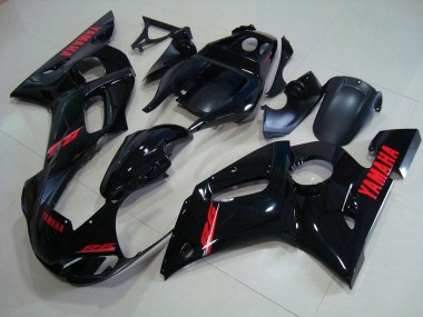 Kit Carenagem Yamaha R6 1998-2002 - Preto Brilhante Vermelho Decalques
