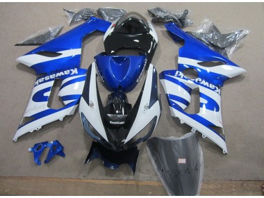 Kit Completo Carenagem Kawasaki ZX6R 2005-2006 - Azul Branco