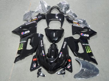 Kit Completo Carenagem Kawasaki ZX6R 2005-2006 - Preto 3M Touch4 Monster