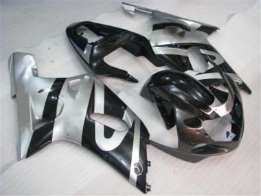Kit Completo Carenagem Suzuki GSXR 600 / 750 K1 K2 K3 2001-2003 - Prata Preto