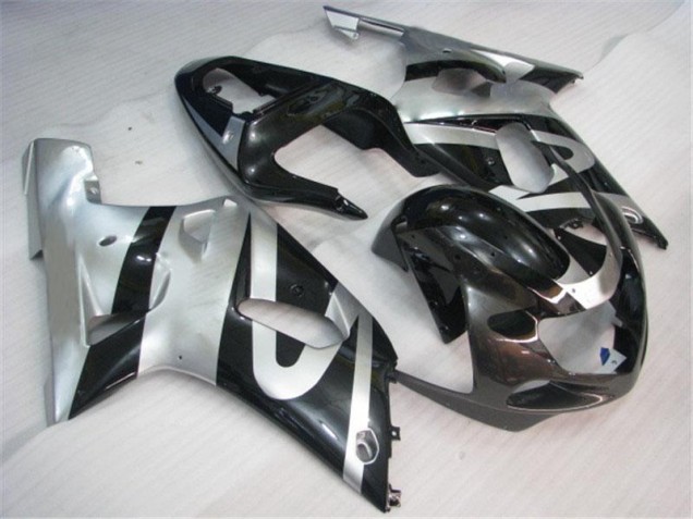 Kit Completo Carenagem Suzuki GSXR 600 / 750 K1 K2 K3 2001-2003 - Prata Preto Kit Completo Carenagem Suzuki GSXR 600 / 750 K1 K2 K3 2001-2003 - Prata Preto