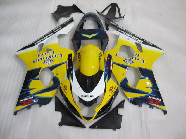 Kit Completo Carenagem Suzuki GSXR 600 K4 2004-2005 - Amarelo Azul Corona Extra Kit Completo Carenagem Suzuki GSXR 600 K4 2004-2005 - Amarelo Azul Corona Extra
