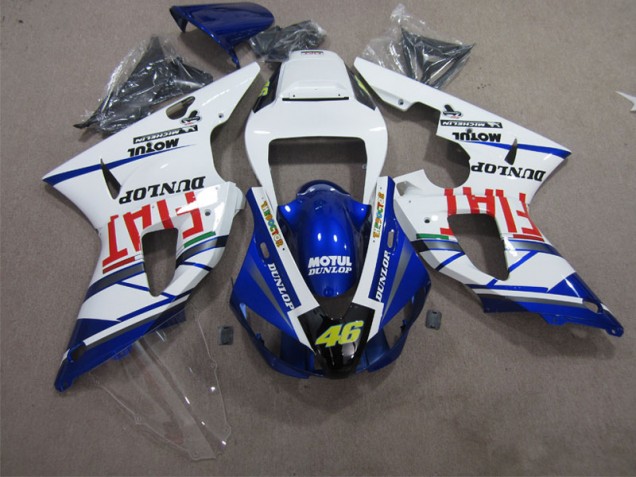Kit Completo Carenagem Yamaha R1 2009-2011 - Azul Branco Motul Dunlop 46 Kit Completo Carenagem Yamaha R1 2009-2011 - Azul Branco Motul Dunlop 46