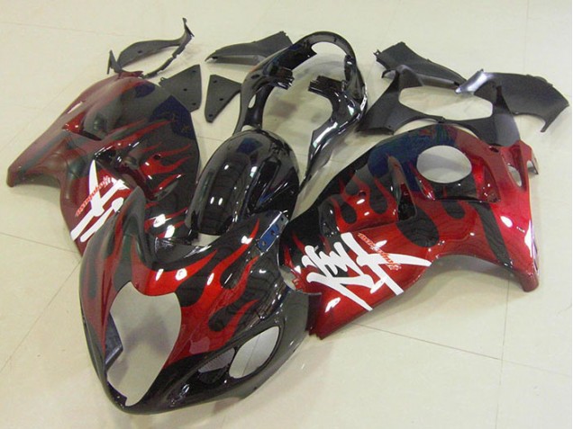 Kits Carenagem Suzuki GSXR 1300 Hayabusa 1996-2007 - Preto Vermelho Chama Kits Carenagem Suzuki GSXR 1300 Hayabusa 1996-2007 - Preto Vermelho Chama