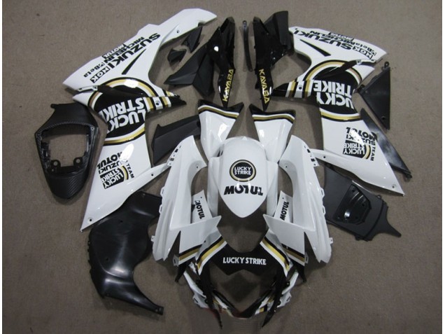 Kits Carenagem Suzuki GSXR 600 K11 2011-2021 - Branco Lucky Strike Preto Motul
