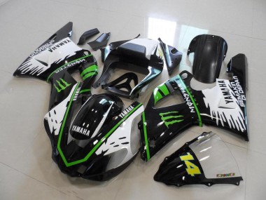 Kits Carenagem Yamaha R1 2000-2001 - Preto Branco Verde Monster