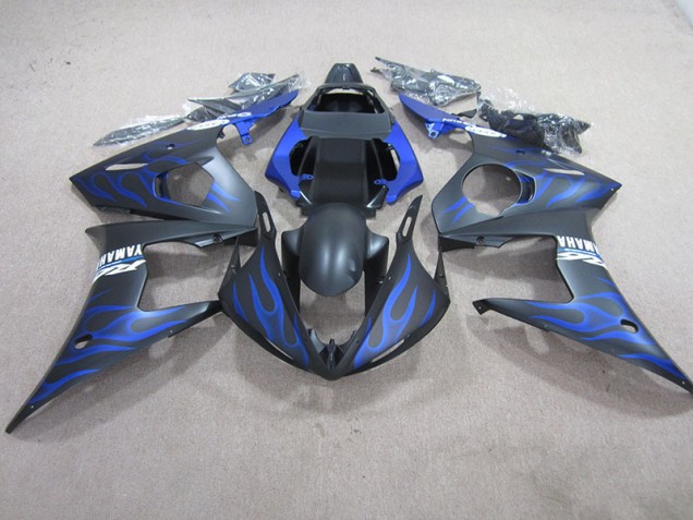 Kits Carenagem Yamaha R6 2003-2005 - Preto Azul Chama Kits Carenagem Yamaha R6 2003-2005 - Preto Azul Chama