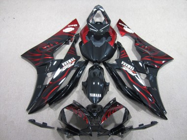 Kits Carenagem Yamaha R6 2006-2007 - Preto Vermelho Chama
