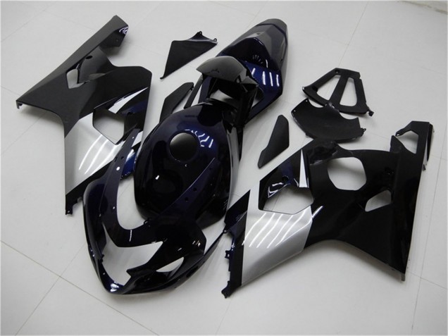 Carenagens Moto Suzuki GSXR 600/750 2004-2005 - Preto Brilhante Prata Azul