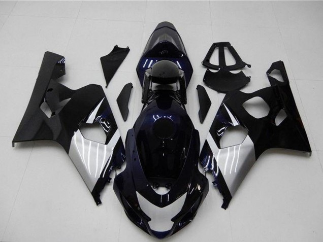 Carenagens Moto Suzuki GSXR 600/750 2004-2005 - Preto Brilhante Prata Azul