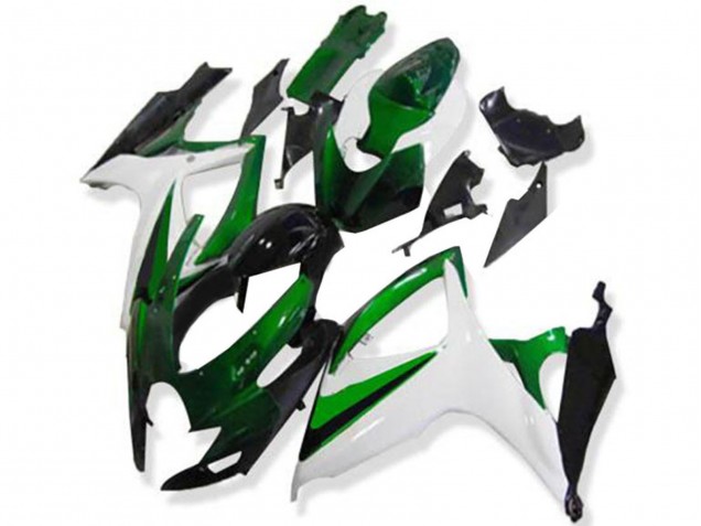 Carenagens Moto Suzuki GSXR 600/750 2006-2007 - Branco Verde Preto Brilhante