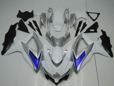 Carenagens Moto Suzuki GSXR 600/750 2008-2010 - Prata Branco Azul Preto
