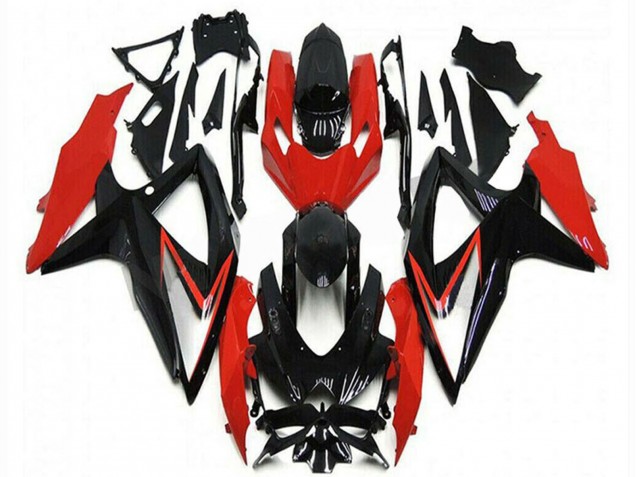 Carenagens Moto Suzuki GSXR 600/750 2008-2010 - Vermelho Preto Brilhante Listra