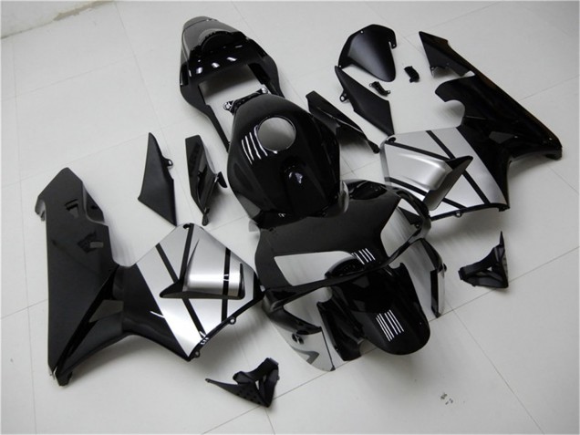 Carenagens Moto Honda CBR600RR 2003-2004 - Prata Preto Brilhante Listra